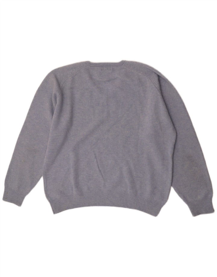 Kappa Pull col V pour homme 2XL Bleu Laine vierge