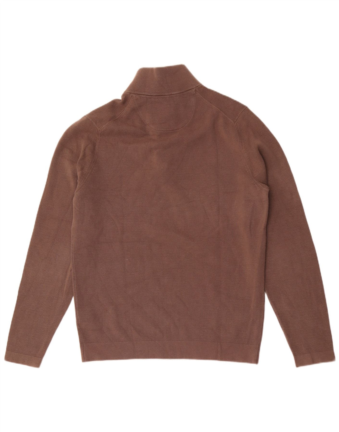 Massimo Dutti Pull à col zippé pour homme en coton marron Taille L