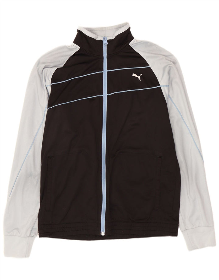 PUMA Veste de survêtement graphique pour garçon 13-14 ans Noir Colourblock
