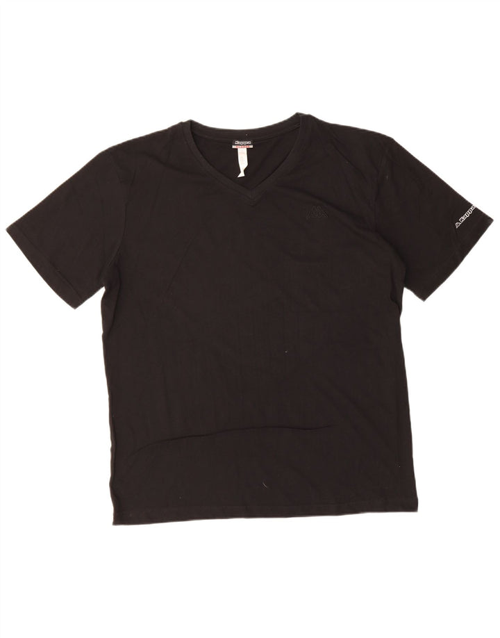 KAPPA Mens T-Shirt Top XL Black Cotton