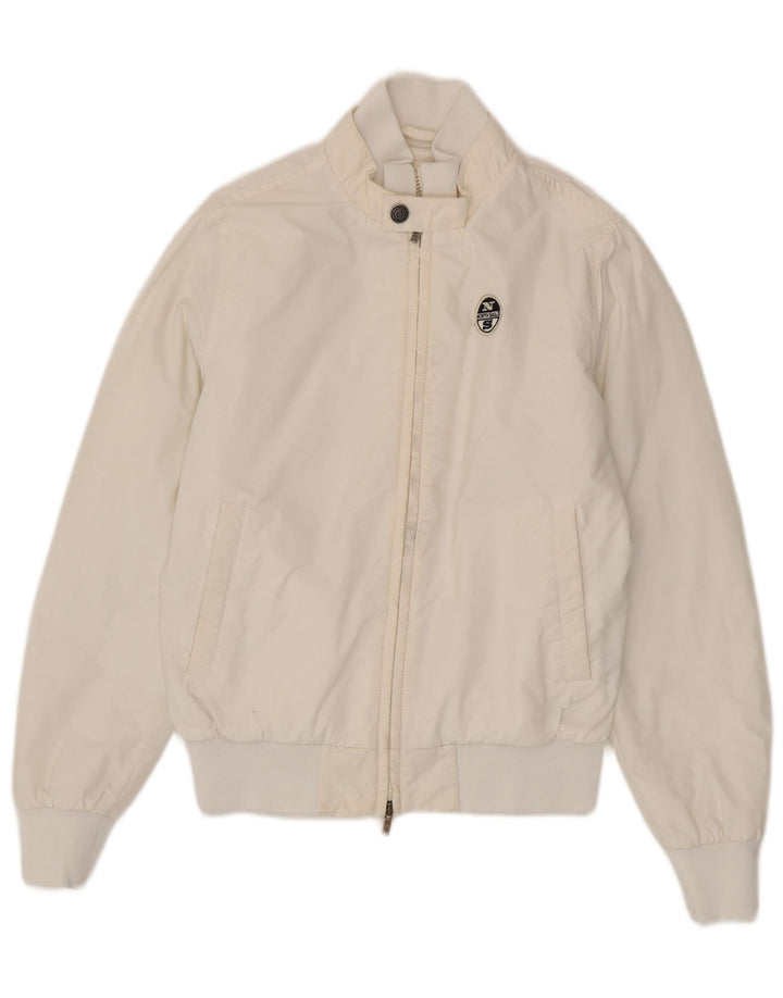North Sails Veste Bomber Homme UK 36 Petit Blanc Polyamide