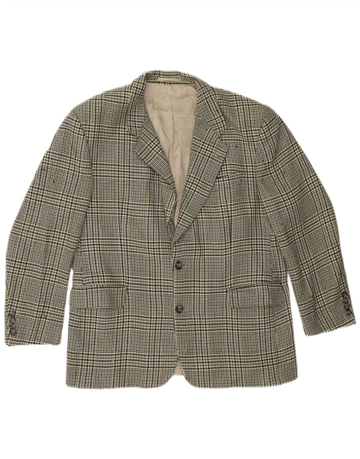 HUGO BOSS Veste blazer à 2 boutons pour homme UK 40 Large pied-de-poule vert