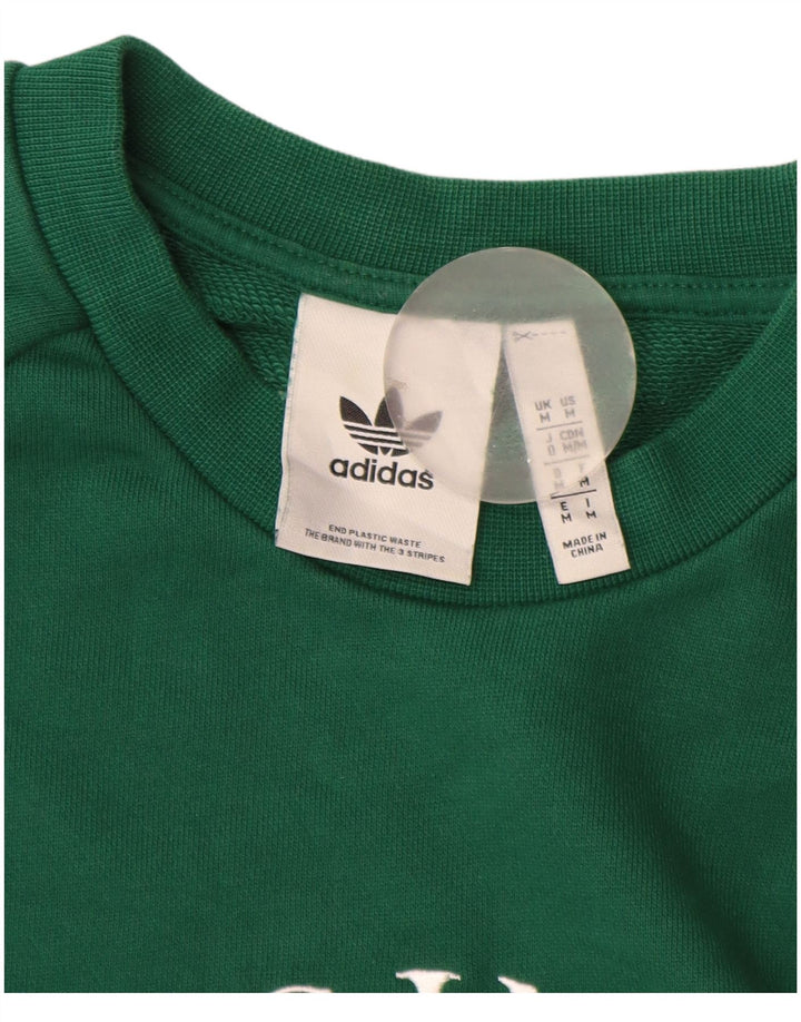 Adidas Sweat-shirt graphique pour homme en coton vert moyen
