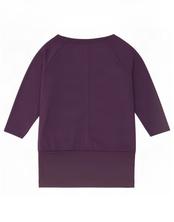 Adidas Climalite Haut surdimensionné à manches 3/4 pour femme Violet moyen UK 12/14