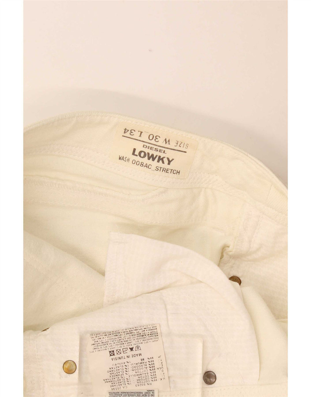 Diesel Jean Lowky Slim Femme W30 L34 Coton Blanc Cassé