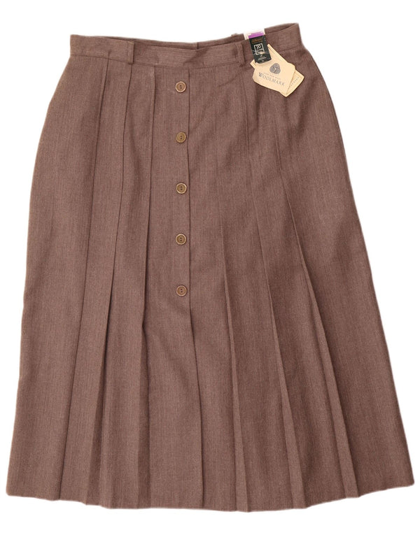 St. Bernard Jupe midi plissée pour femme UK 20 2XL W34 Laine marron