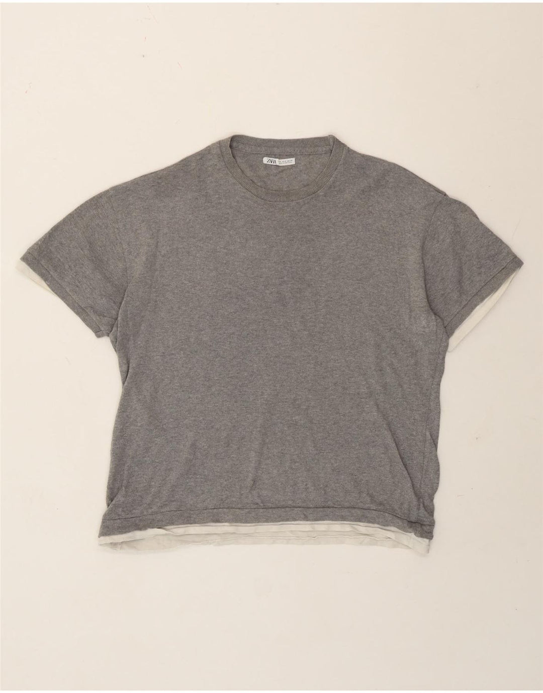 Zara T-Shirt Homme Haut Petit Gris