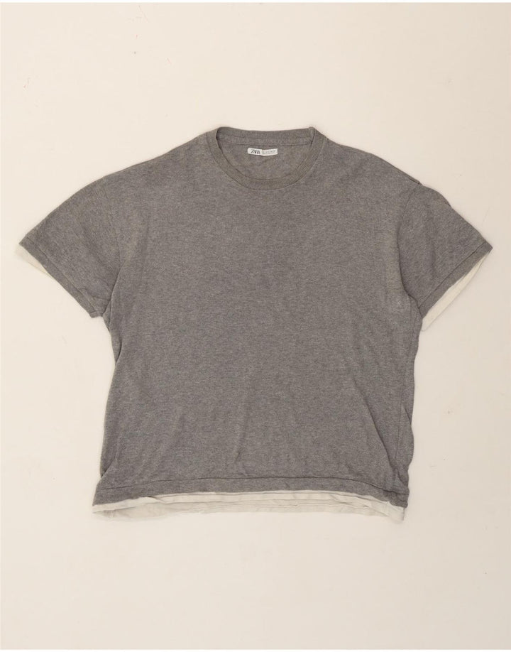 Zara T-Shirt Homme Haut Petit Gris
