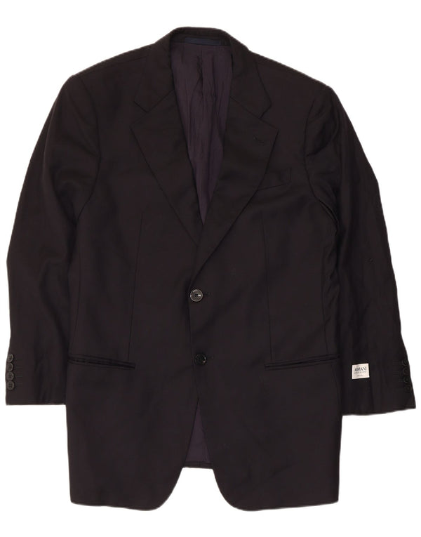 Armani Collezioni Veste blazer à 2 boutons pour homme IT 50 Large laine noire