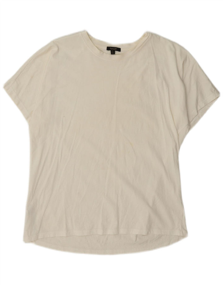 Massimo Dutti T-shirt surdimensionné pour femme UK 10 Petit coton blanc