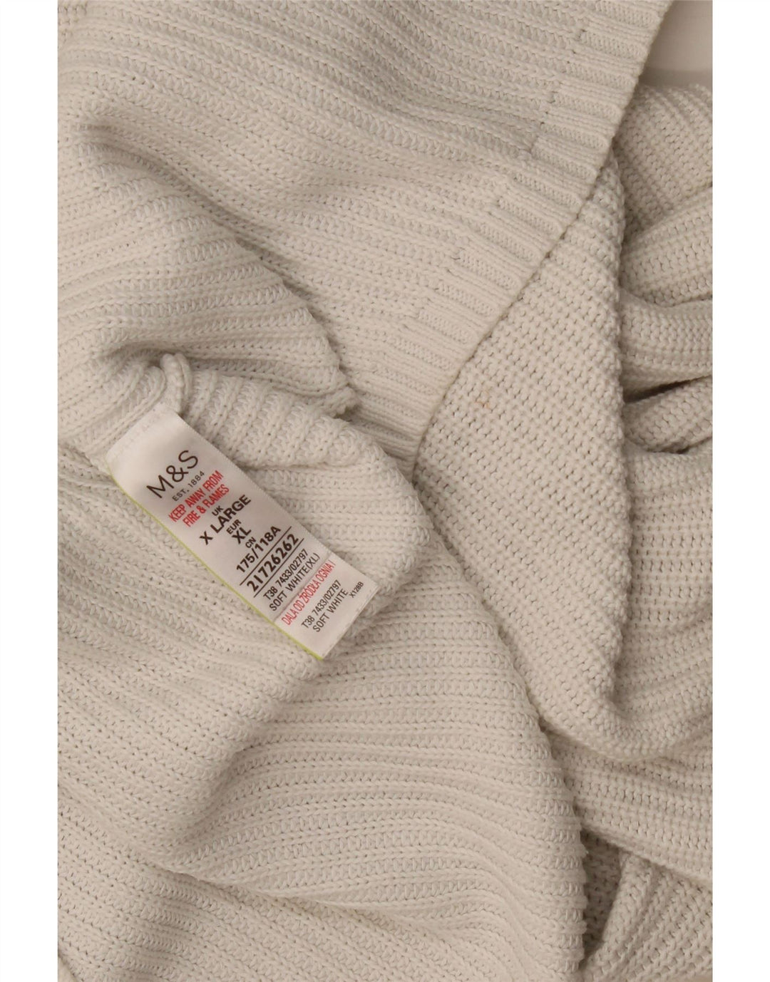 Marks & Spencer Pull surdimensionné à col rond pour femme UK 18 XL Blanc
