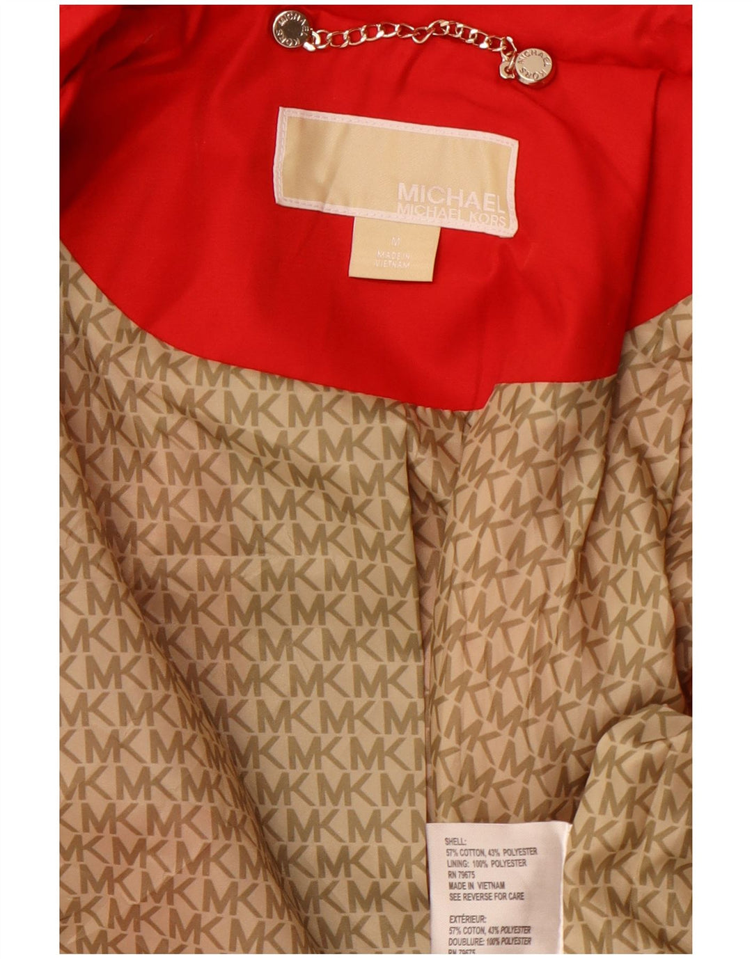 MICHAEL KORS Trench Femme UK 12 Coton Rouge Moyen