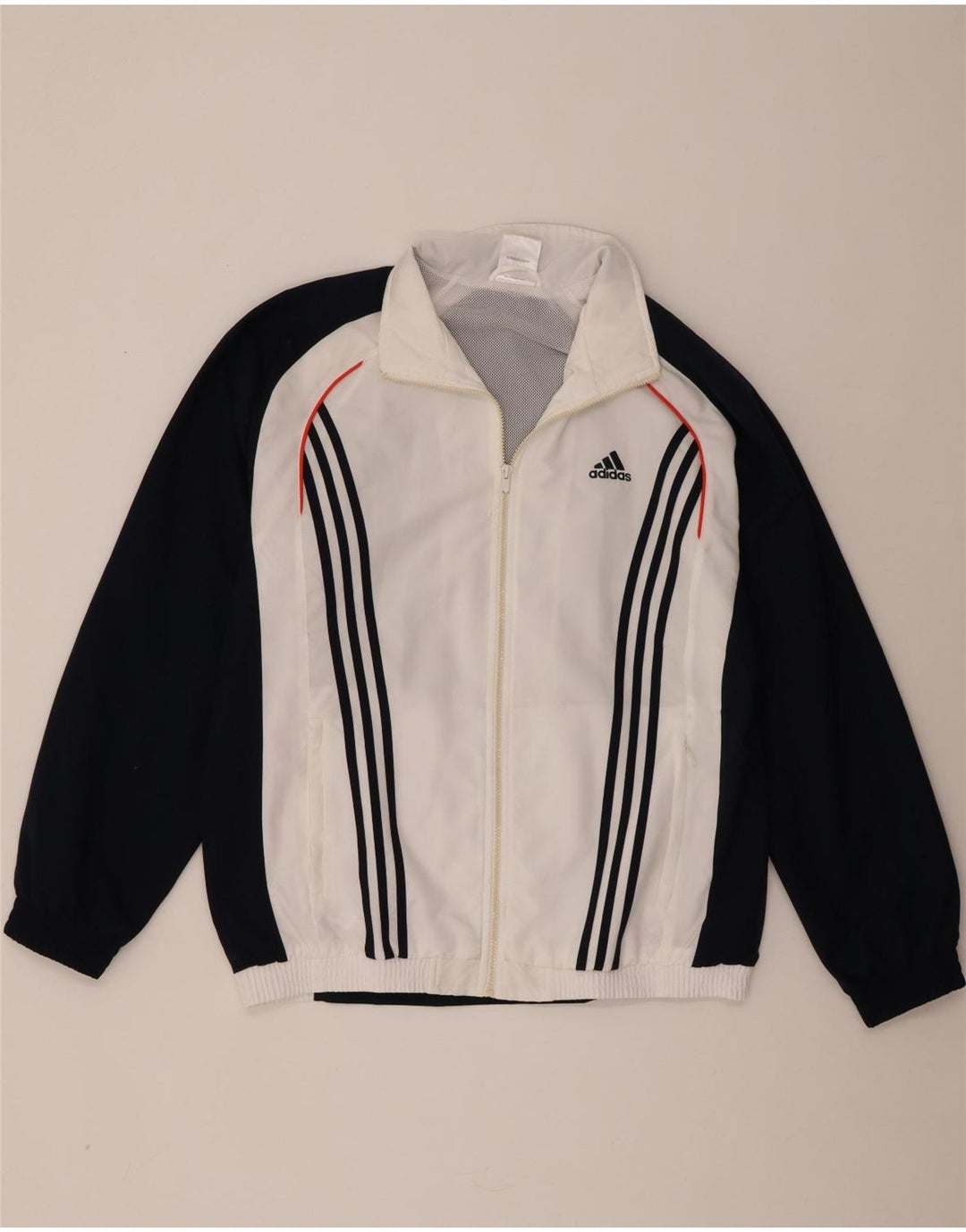 Adidas Veste de survêtement pour homme UK 42/44 Large Blanc Colorblock Polyester