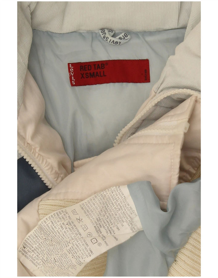 Levi's Veste Rembourrée Femme UK 6 XS Blanc Colorblock Polyester