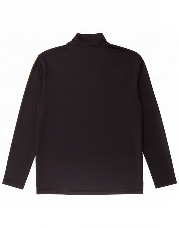 Tommy Hilfiger Haut à col zippé et manches longues pour homme Grand Noir Polyester