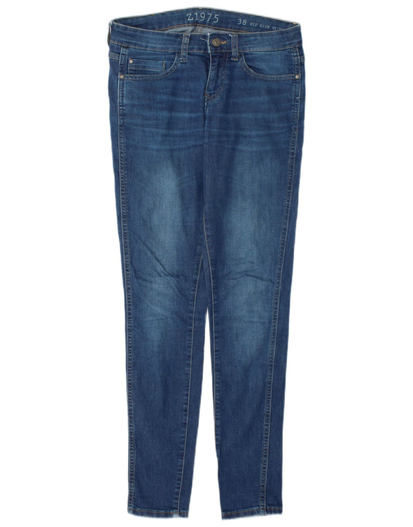 Zara Jean skinny taille moyenne pour femme EU 38 Small W28 L30 Bleu Coton