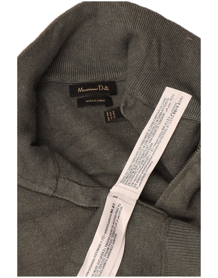 MASSIMO DUTTI Pull Col Zippé Homme XL Gris Viscose