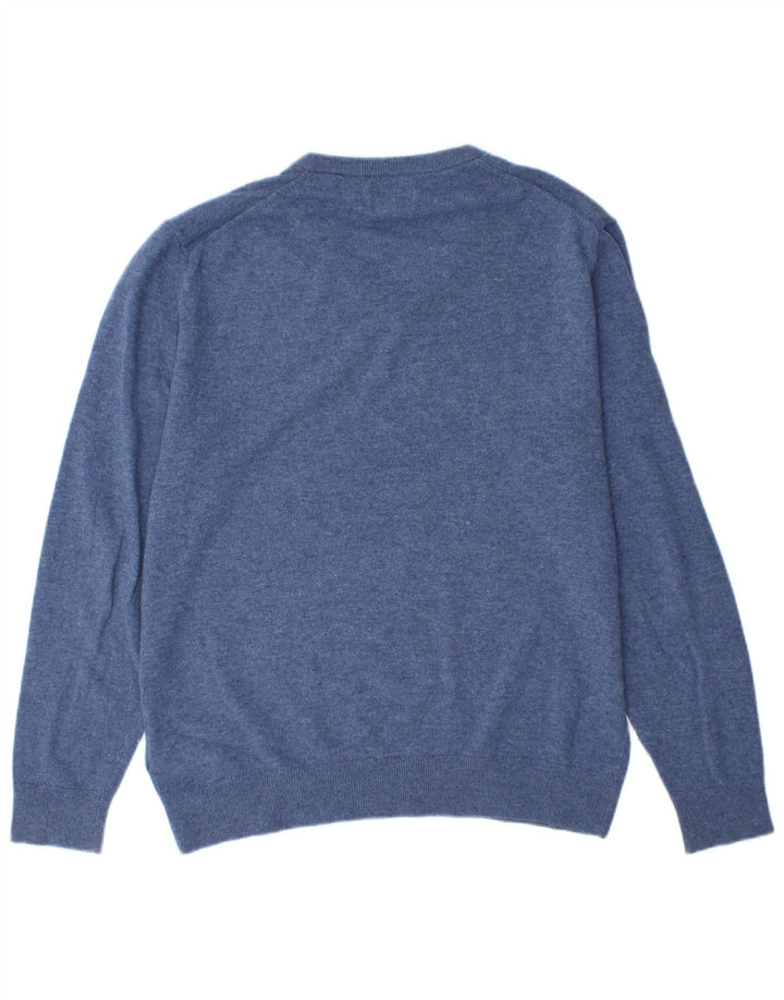 Gant Pull Col V Homme Large Bleu Laine