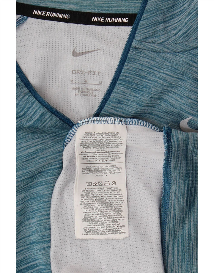 NIKE Haut de survêtement Dri Fit pour femme UK 14 Bleu moyen moucheté
