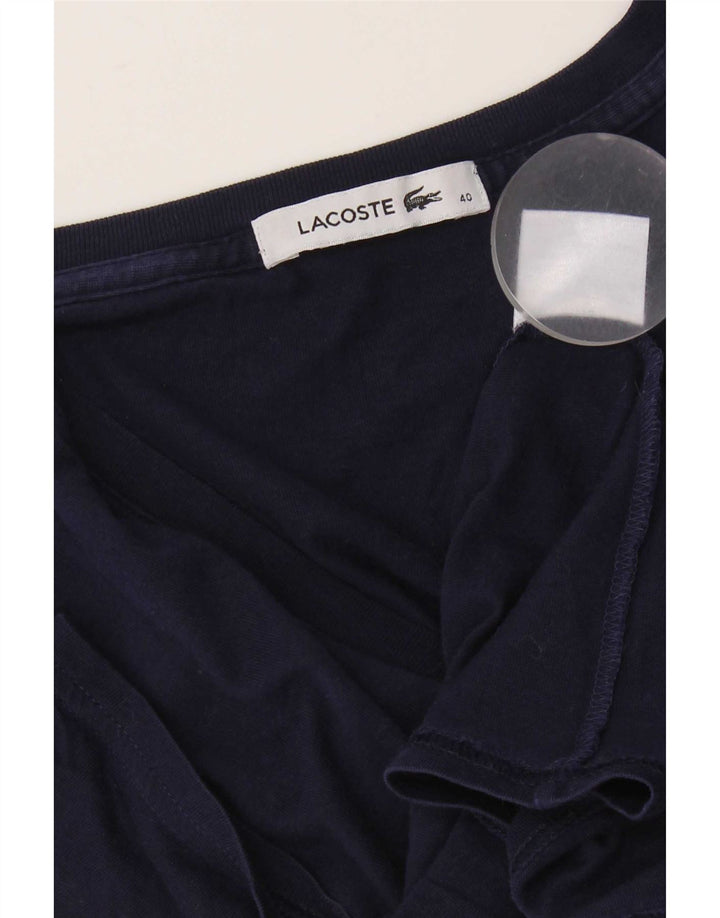 Lacoste T-Shirt Femme Top Taille 40 Coton Bleu Marine Moyen