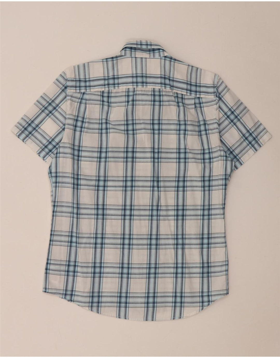Gap Chemise Slim à Manches Courtes pour Hommes en Coton à Carreaux Blanc Moyen