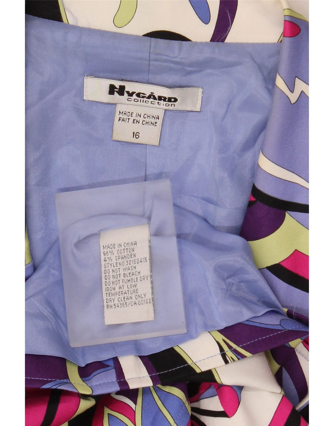 Nygard Veste blazer à 3 boutons pour femme US 16 2XL Bleu floral en coton