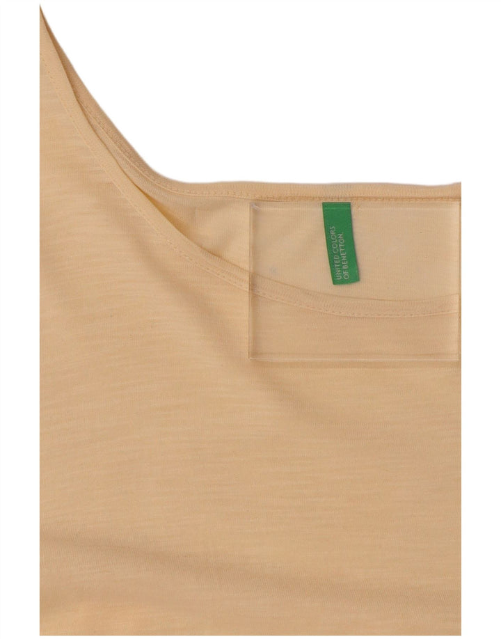 BENETTON T-Shirt Femme UK 16 Large Beige