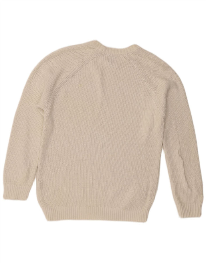 Zara Pull à col rond pour homme Petit coton blanc