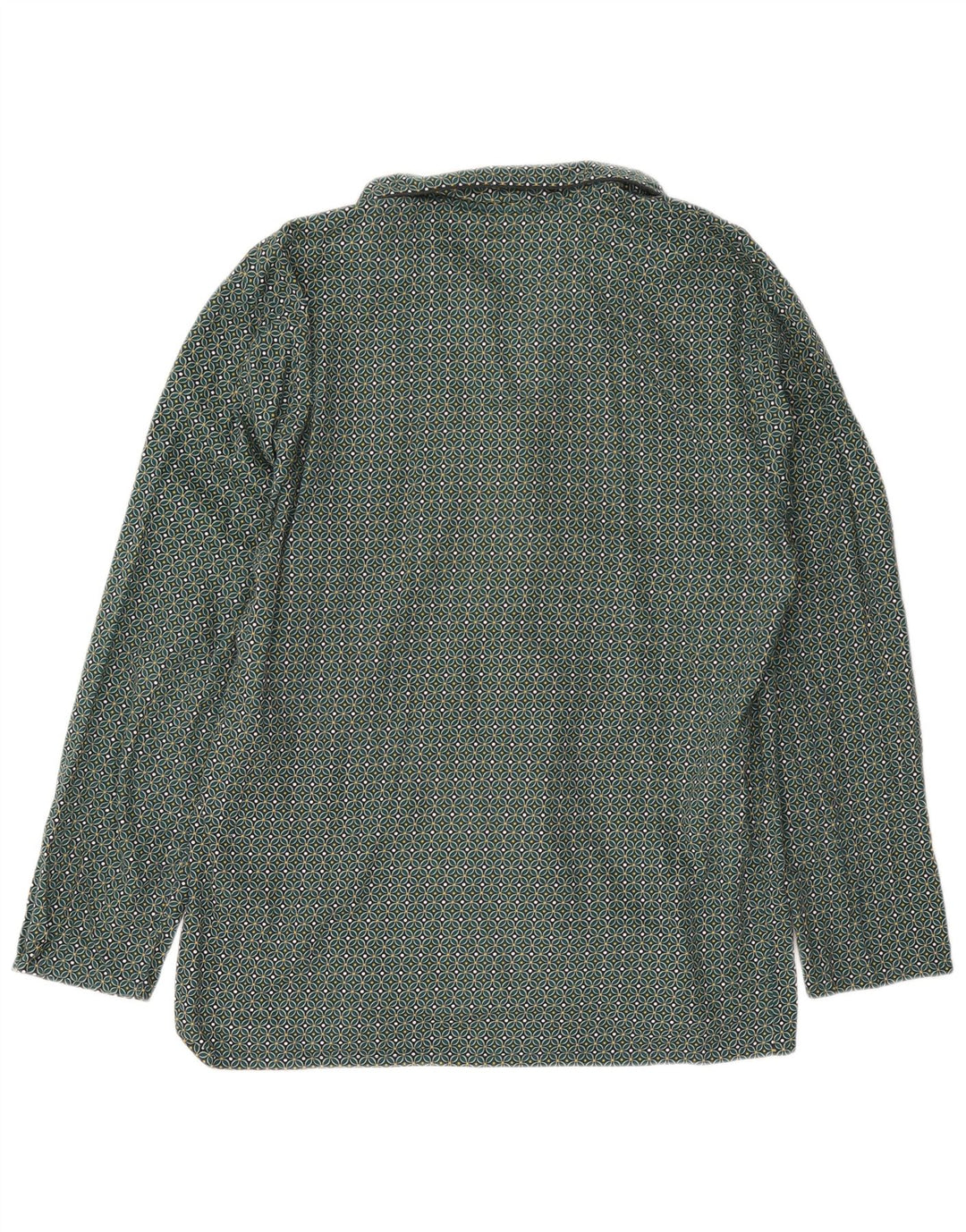 Marks & Spencer Chemise Homme Large Vert Géométrique Coton