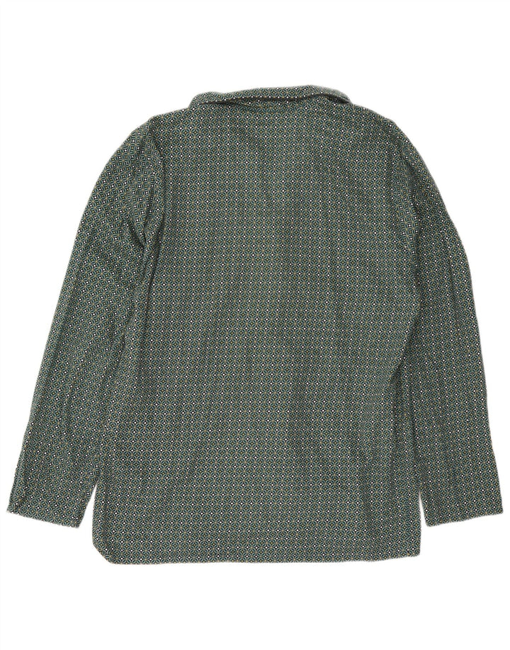 Marks & Spencer Chemise Homme Large Vert Géométrique Coton