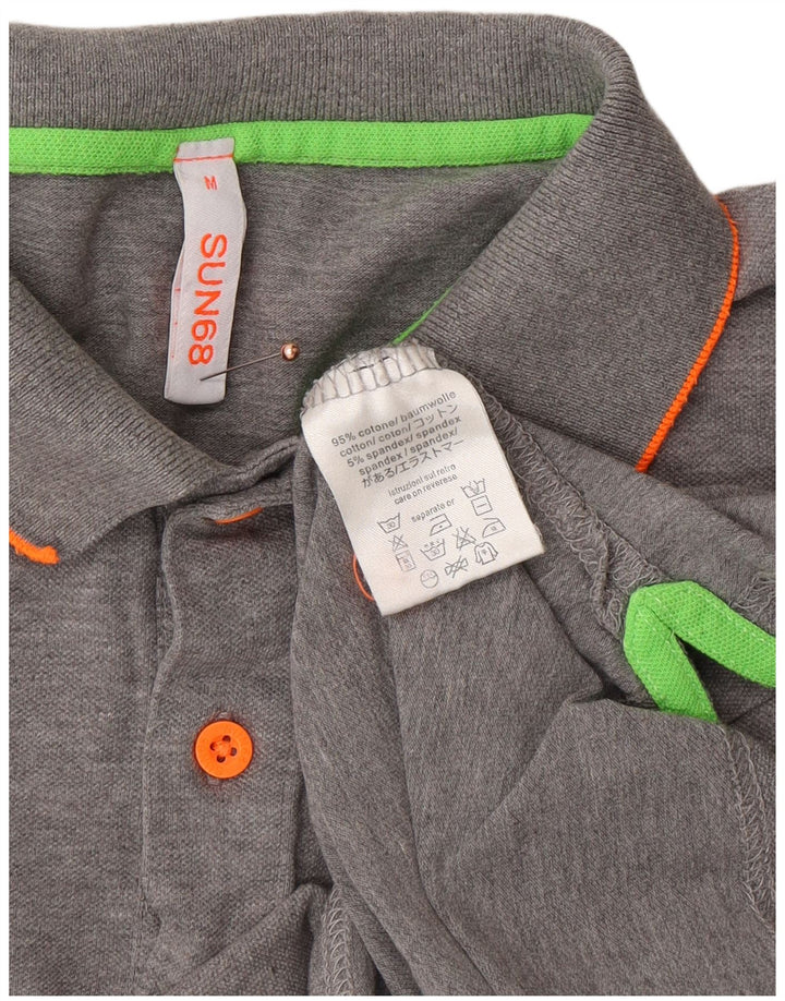 SUN68 Polo Homme Gris Moyen Coton