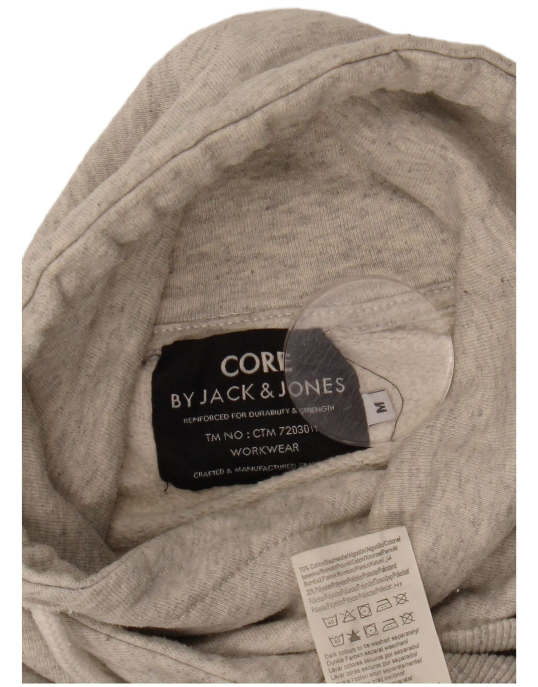 Jack & Jones Pull à Capuche Graphique Homme Gris Moyen Coton