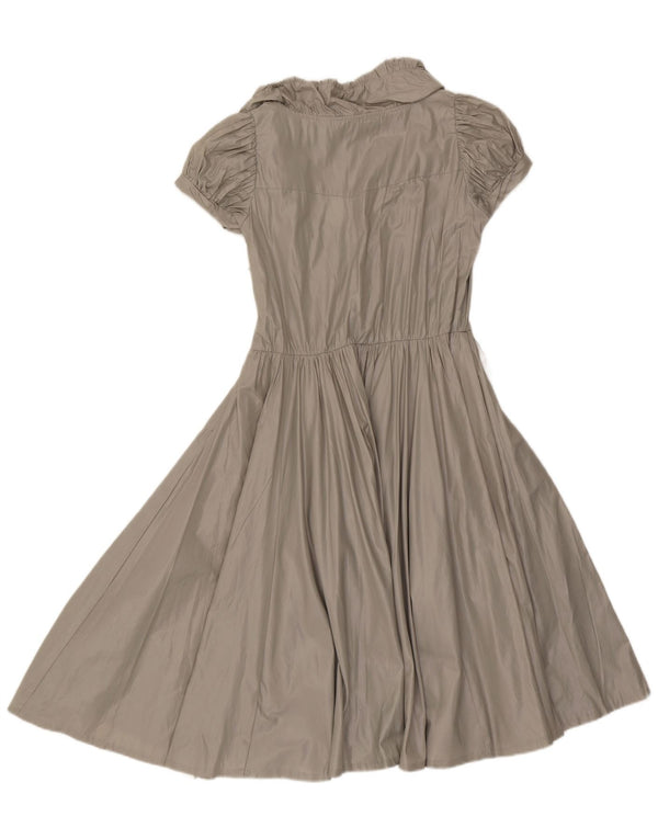 Zara Robe trapèze pour femme UK 12 Gris moyen Polyester