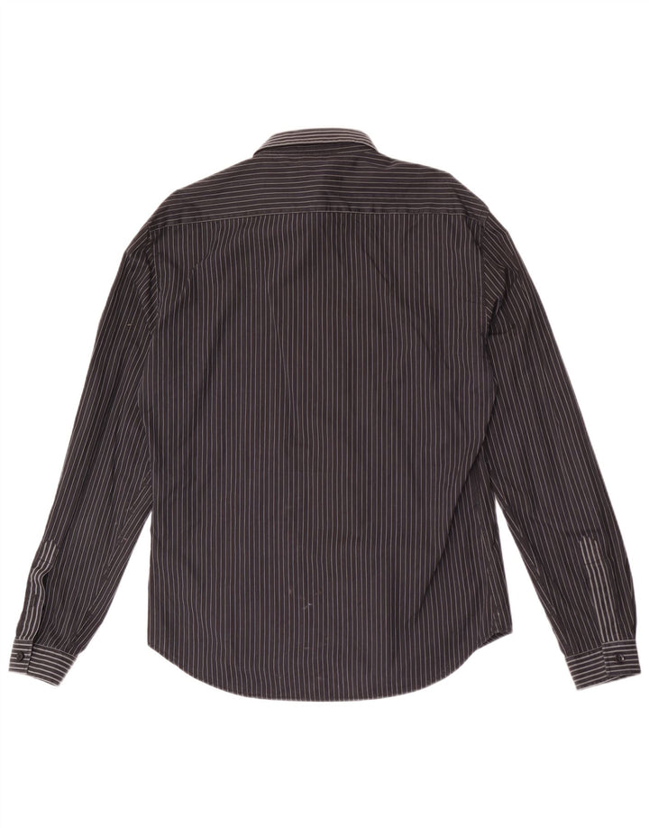 Roberto Cavalli Chemise Homme IT 50 Coton à fines rayures noir moyen
