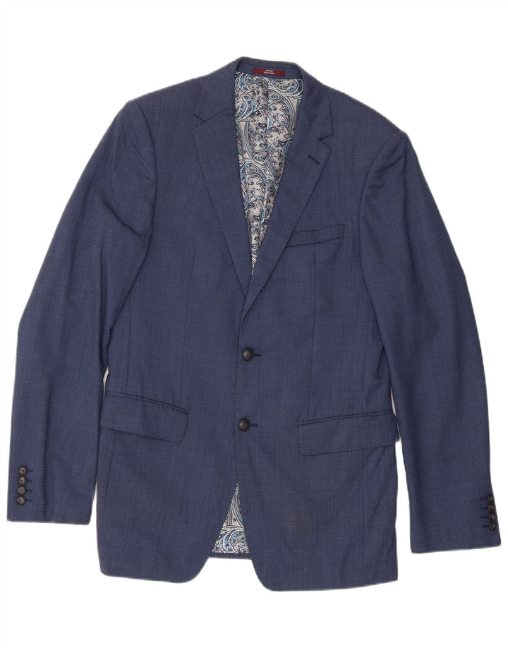 Marks & Spencer Veste blazer à 2 boutons pour homme UK 38 Bleu moyen Laine