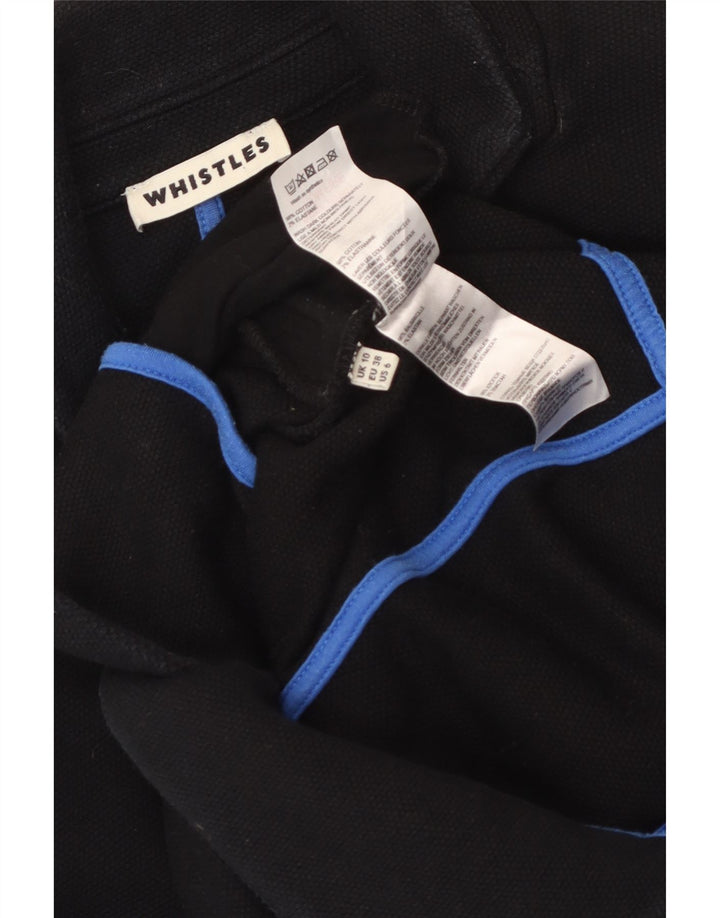 Whistles Veste blazer à 2 boutons pour femme UK 10 Petit coton noir
