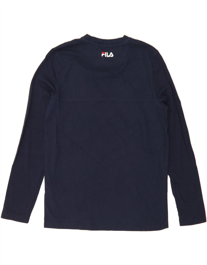 FILA Mens Top Long Sleeve Small Navy Blue Cotton Vintage Fila and Second-Hand Fila from Messina Hembry 