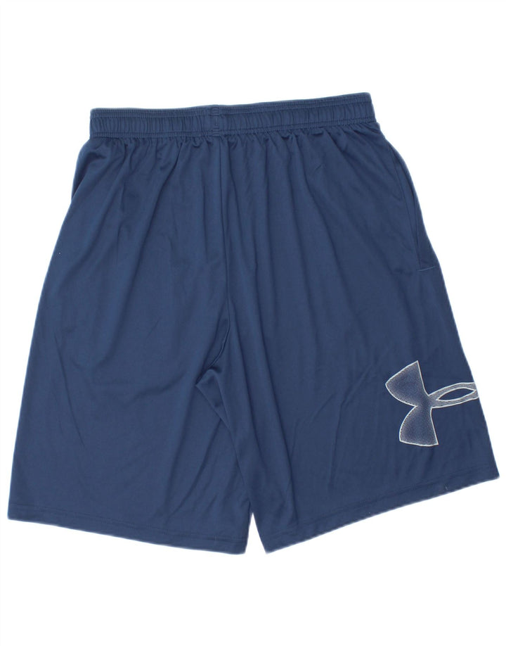 UNDER ARMOUR Mens Graphic Sport Shorts Medium  Navy Blue Polyester