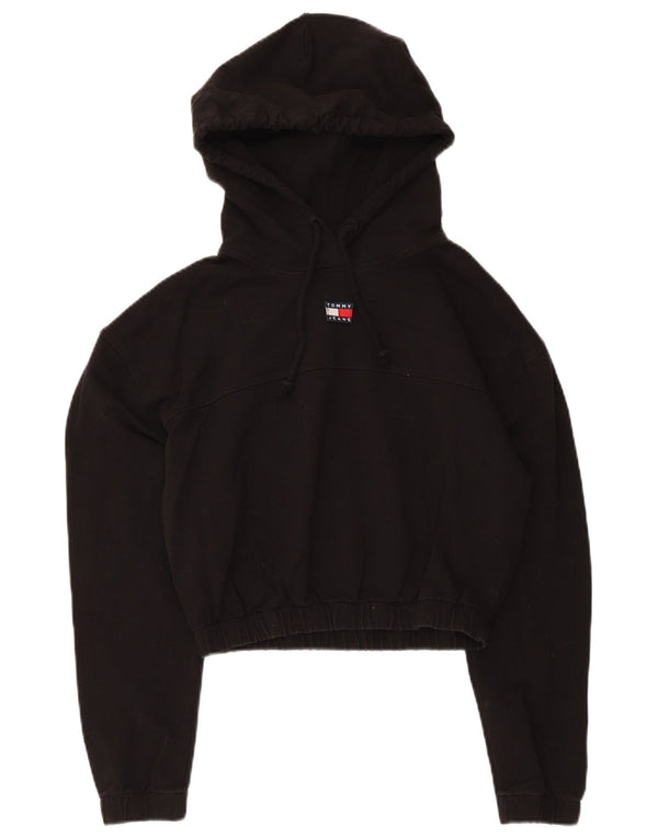 Tommy Hilfiger Pull à capuche court pour femme UK 10 Petit Noir