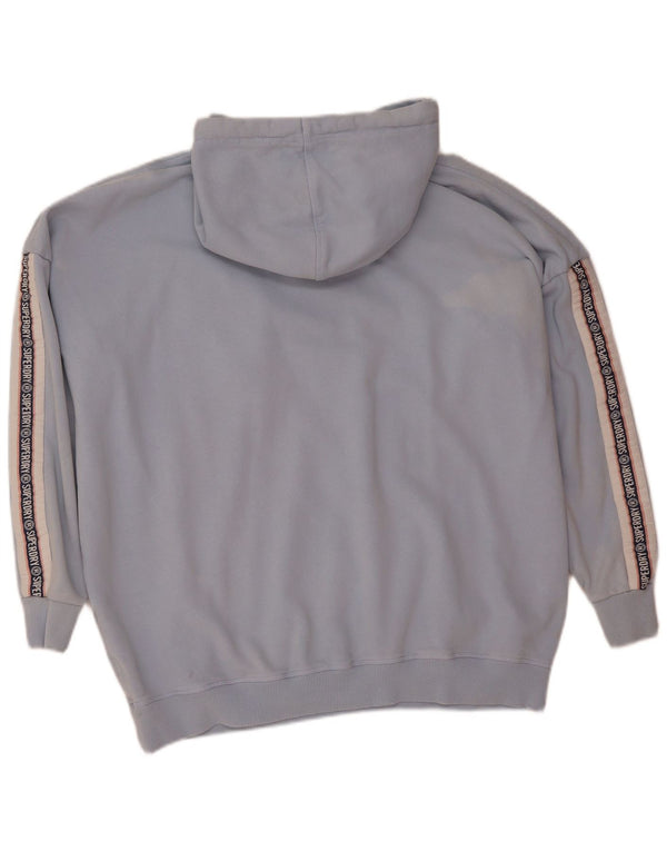 Superdry Pull à capuche surdimensionné graphique pour femme UK 16 Large Bleu Coton