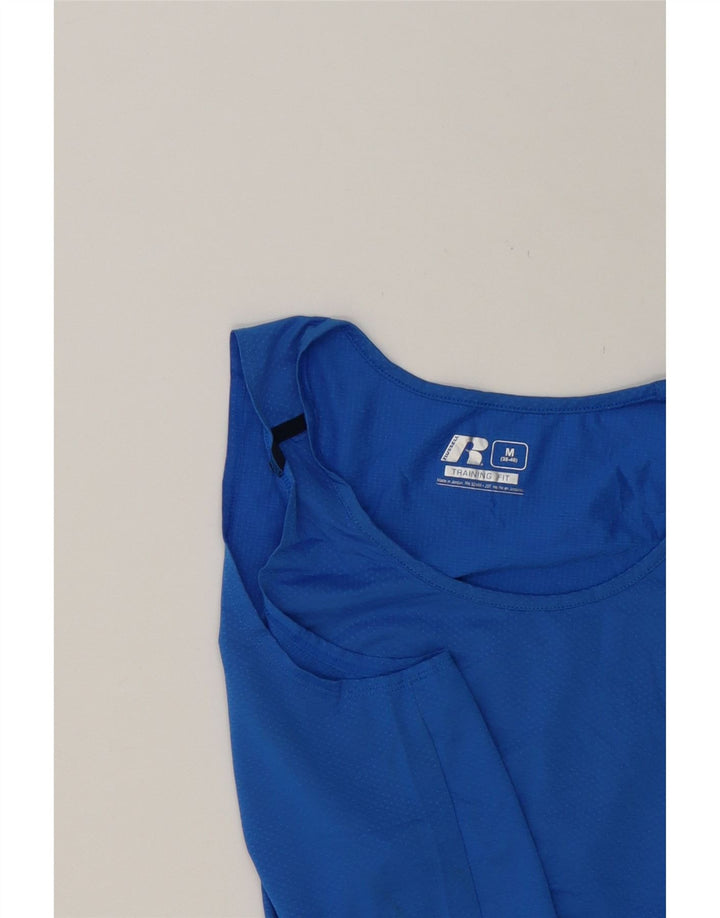 RUSSELL ATHLETIC Mens Training Vest Top UK 38/40 Medium Blue Polyester Vintage Russell Athletic and Second-Hand Russell Athletic from Messina Hembry 