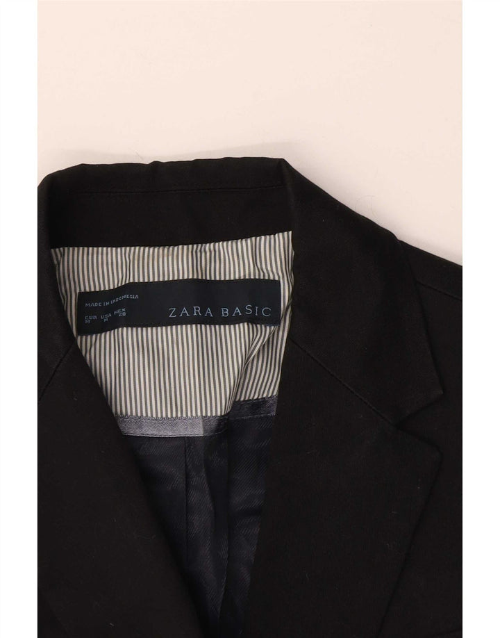Zara Veste blazer à 1 bouton pour femme UK 12 Noir moyen