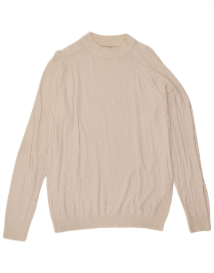 Zara Pull Col Rond Homme Blanc Moyen Viscose