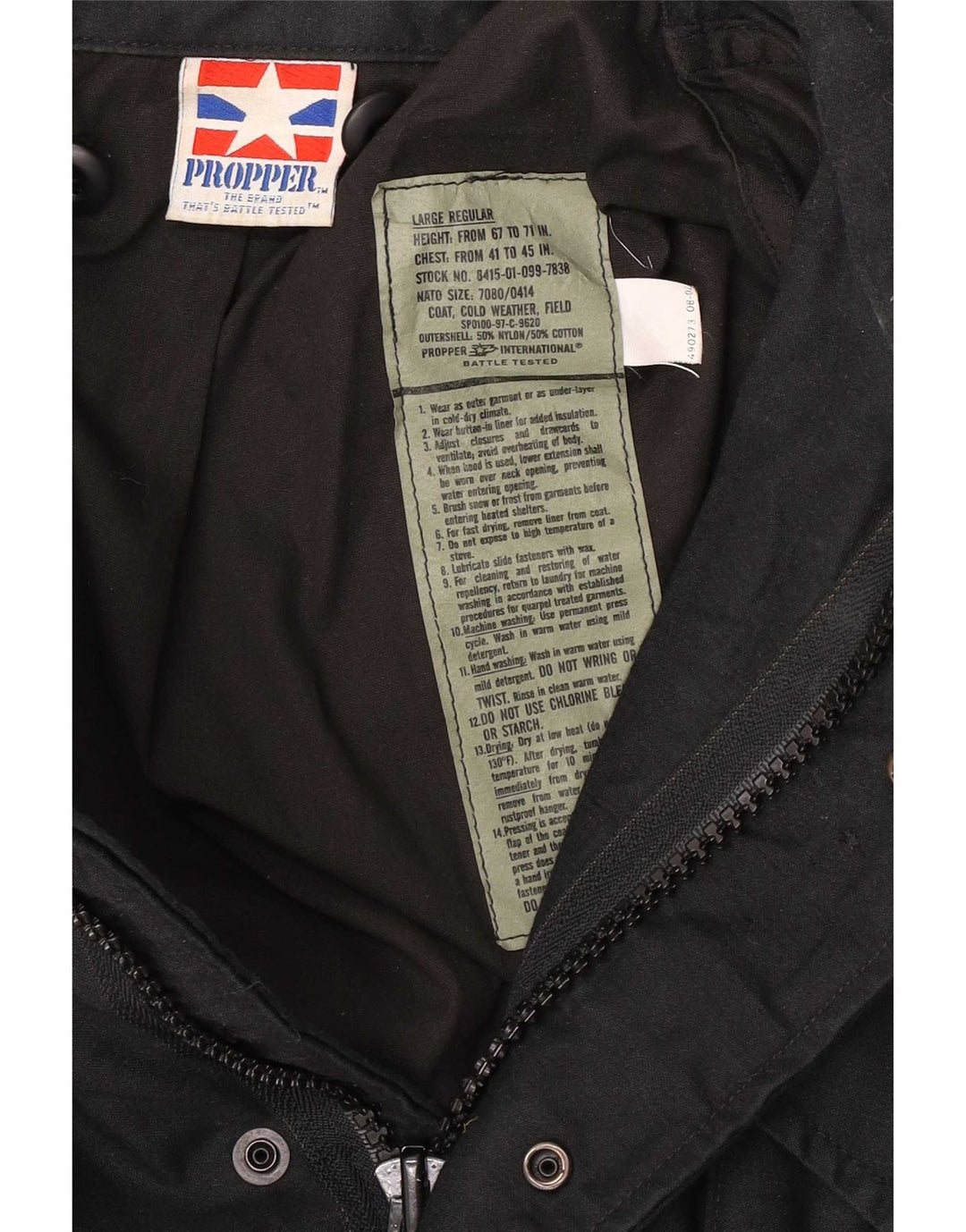 Propper Veste militaire pour homme UK 40 Large Noir Nylon