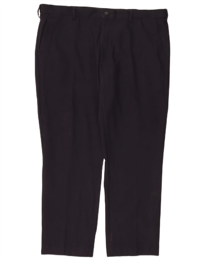 Marks & Spencer Pantalon Chino Coupe Regular Homme W40 L29 Bleu Marine Polyester