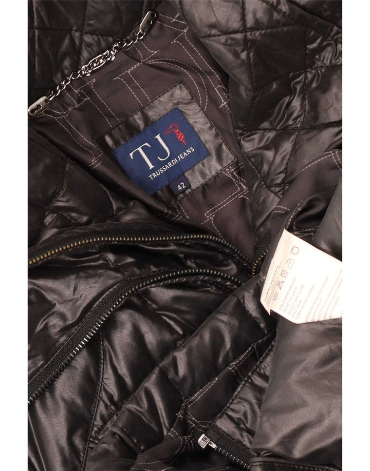 Trussardi Jeans Veste matelassée Femme IT 42 Medium Noir Polyester