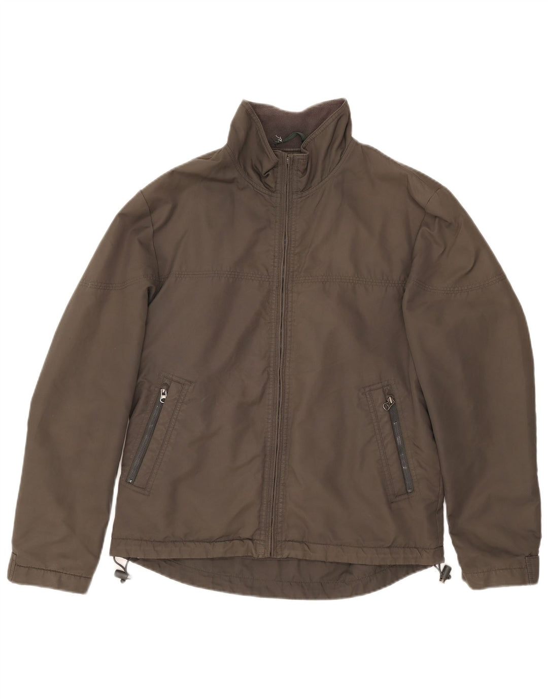 Zara Bomber Jacket Homme UK 40 Large Kaki Nylon
