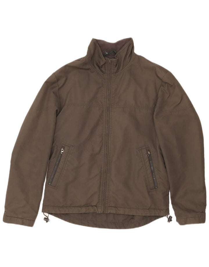 Zara Bomber Jacket Homme UK 40 Large Kaki Nylon