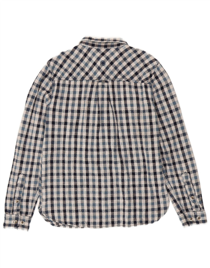 Fat Face Chemise Flanelle Homme Bleu Moyen Carreaux Coton