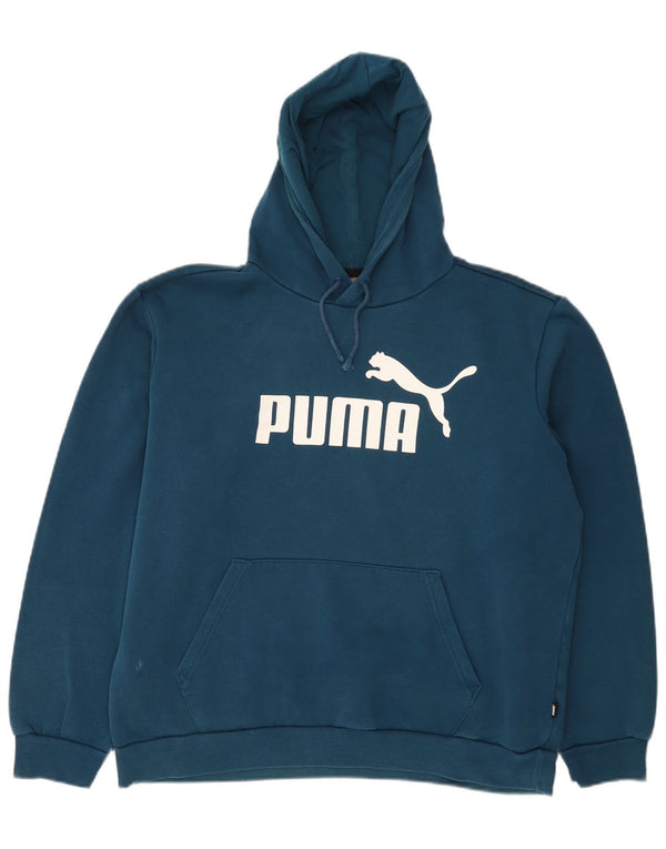Puma Pull à capuche graphique pour homme en coton Bleu Taille L